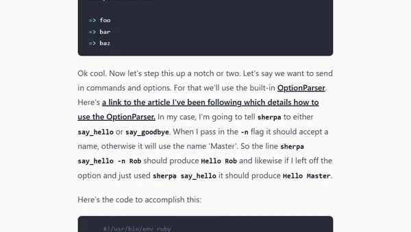 Writing a Command Line Tool in Ruby