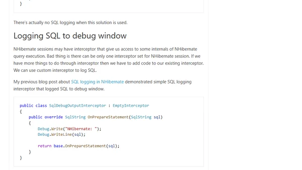 How to log NHibernate SQL to ASP.NET Core loggers
