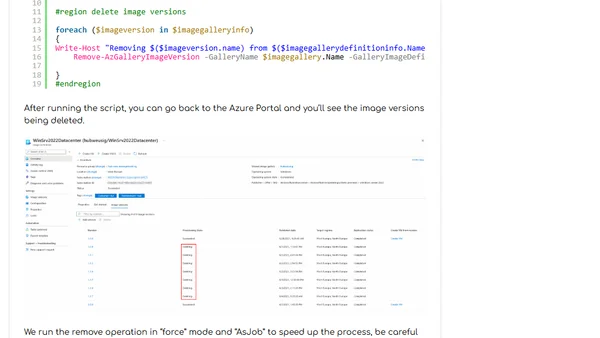 How to clean-up obsolete Image Versions in Azure Shared Image Gallery