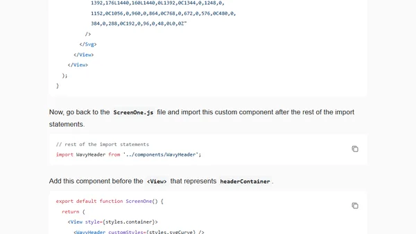How to create custom wavy headers with react-native-svg