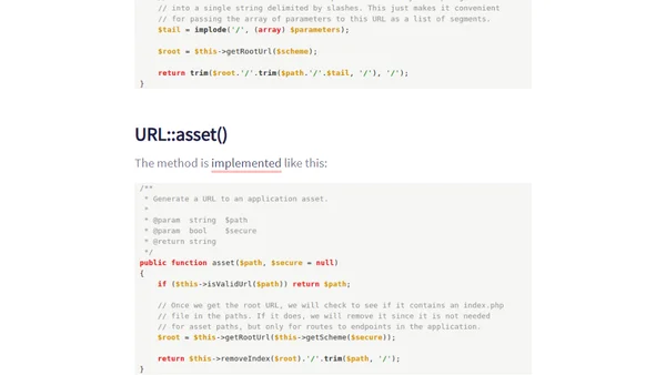 Laravel's URL::to() vs URL::asset()