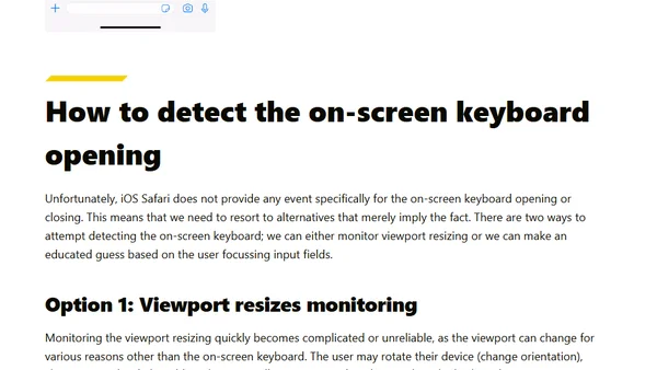 How to detect the on-screen keyboard in iOS Safari