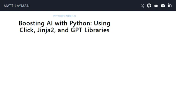 Boosting AI with Python: Using Click, Jinja2, and GPT Libraries