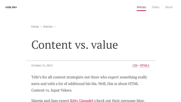 Content vs. value