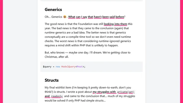 My wishlist for PHP in 2026