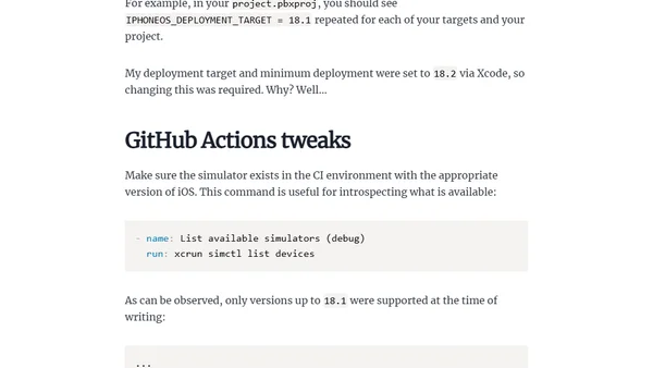 Running iOS UI Tests in GitHub Actions