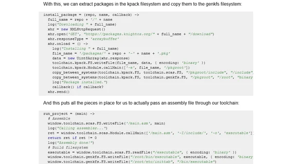 Porting an assembler, debugger, and more to WebAssembly
