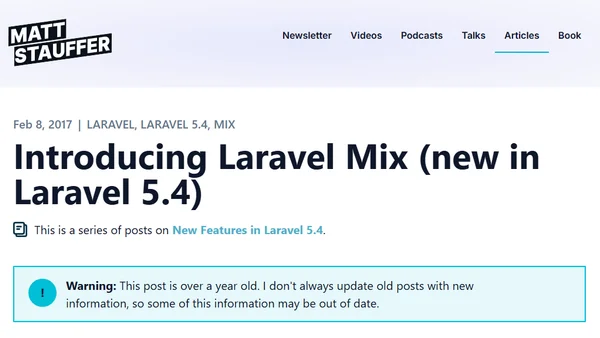 Introducing Laravel Mix (new in Laravel 5.4)
