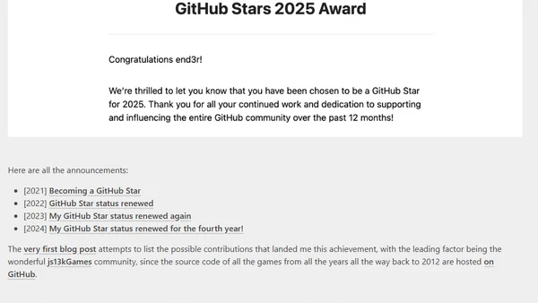 Fifth year of being a GitHub Star