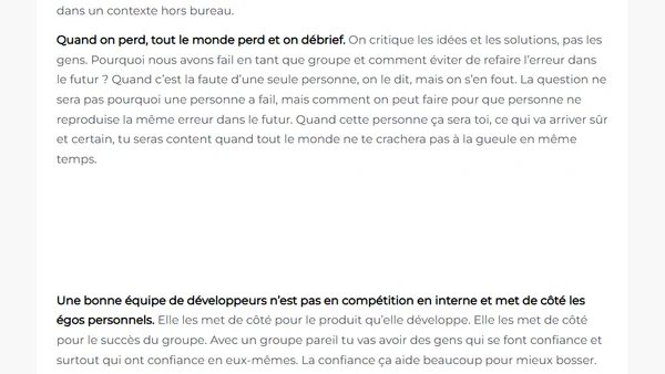 C’est quoi une bonne équipe de développeurs ?
