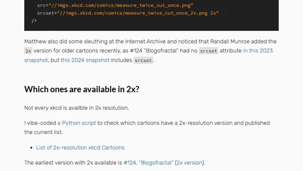 Get xkcd Cartoons at 2x Resolution