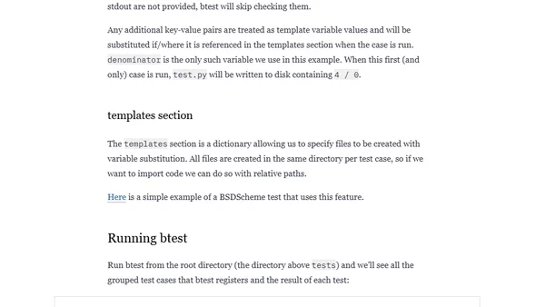 btest: a language agnostic test runner