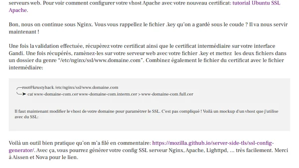 HTTPS Nginx grade A sur Qualys SSL Labs