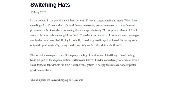 Switching Hats