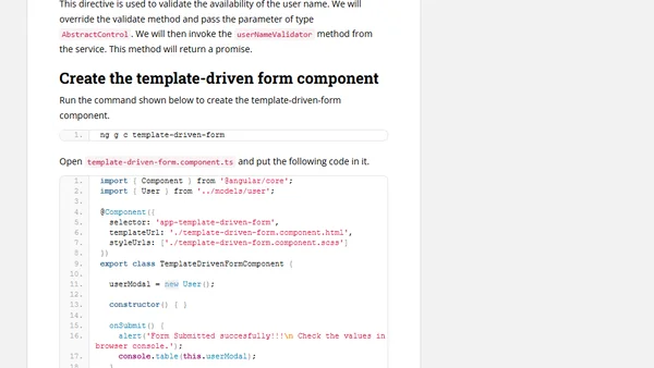 Template-Driven Form Validation In Angular