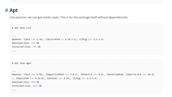 Get Install Size of a Package with Pacman and Apt