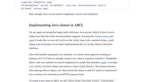 Practical? Common Lisp on the JVM: A quick intro to ABCL for modern web apps