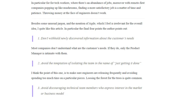 "You need Software Developers to believe in your project"