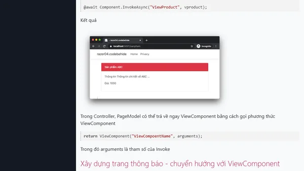 (ASP.NET Razor) Tạo và sử dụng ViewComponent