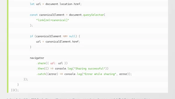 Creating a Sharing Button With the Web Share API