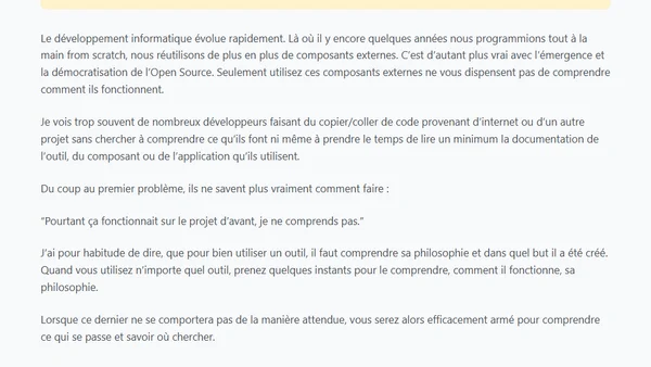 Comprenez les outils que vous utilisez