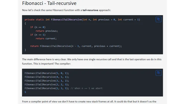 Tail-Recursion - Explained with the Fibonacci series