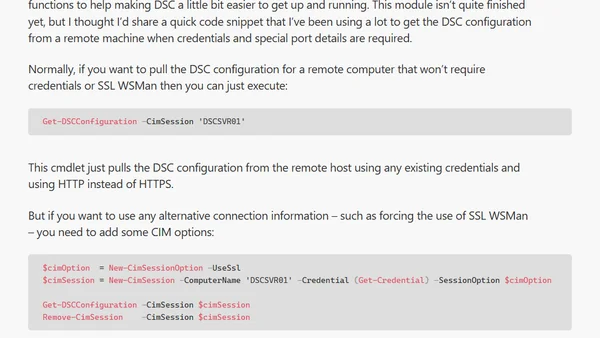 Get DSC Configuration from a Remote Host using an SSL Connection