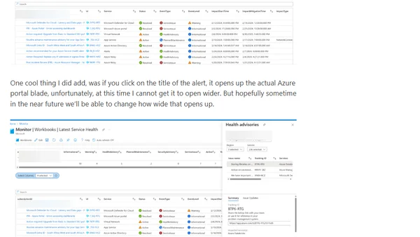 Azure Service Health Workbook