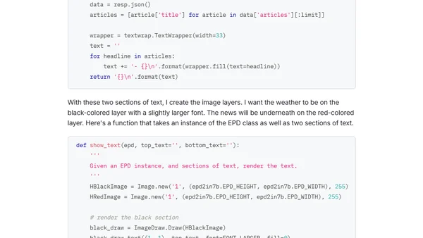 Hacking Together an E-ink Dashboard