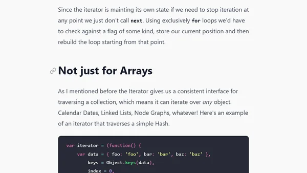 JavaScript Design Patterns: Iterator
