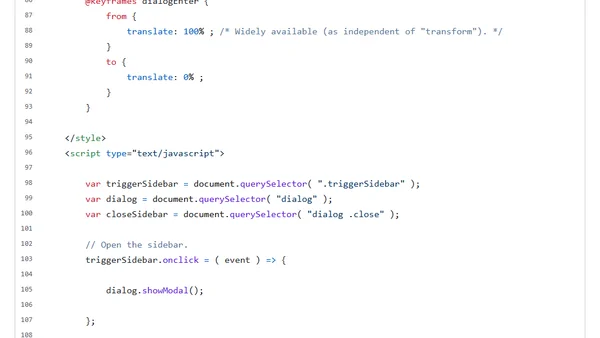Opening The Dialog Element As A Fly-out Sidebar