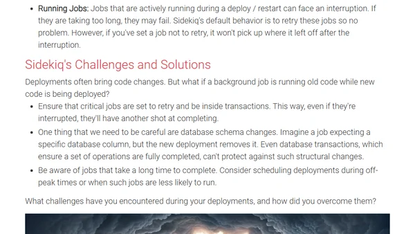 Sidekiq Restarts in Rails: Deployment Cautions