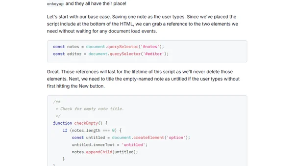 Learn the Storage API by Building a Note Taking App (Tutorial)