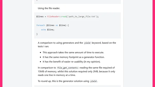 Object oriented generators