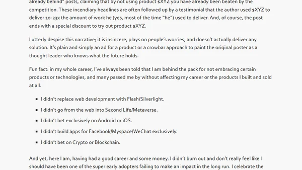 You are already behind by not having read this post.