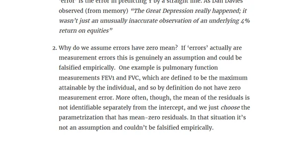 Two simple notes on error in regression models