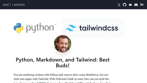 Python, Markdown, and Tailwind: Best Buds!