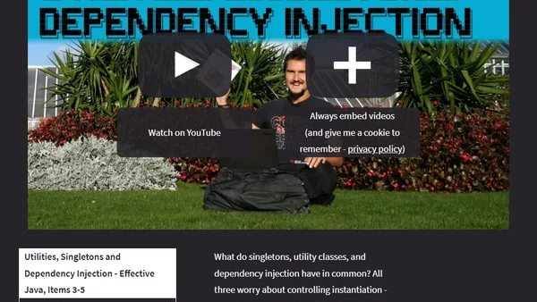 Utilities, Singletons and Dependency Injection - Effective Java, Items 3-5