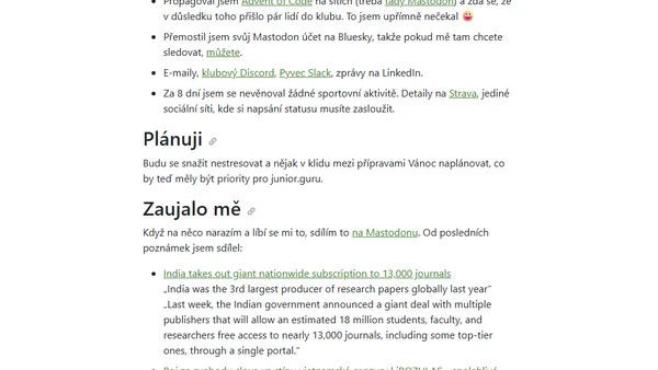 Týdenní poznámky: Stále ještě dokončování Python kurzu pro Apify