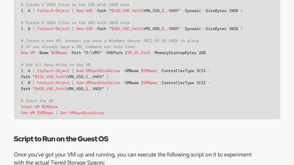 Tiered Storage Spaces Experimentation with PowerShell