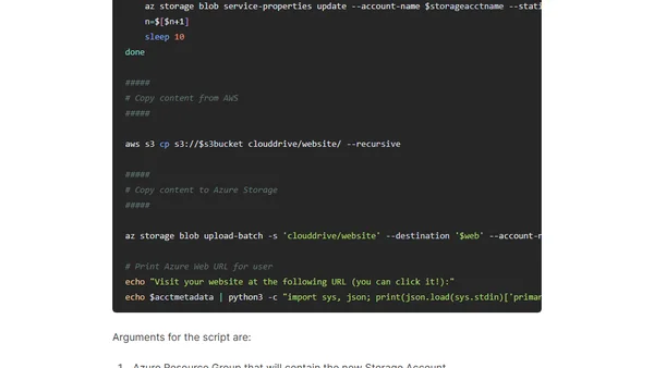 Migrate a static website from AWS to Azure