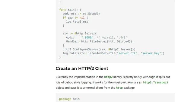 HTTP/2 and Go