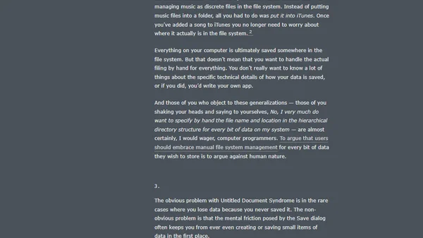 From the DF Archive: ‘Untitled Document Syndrome’