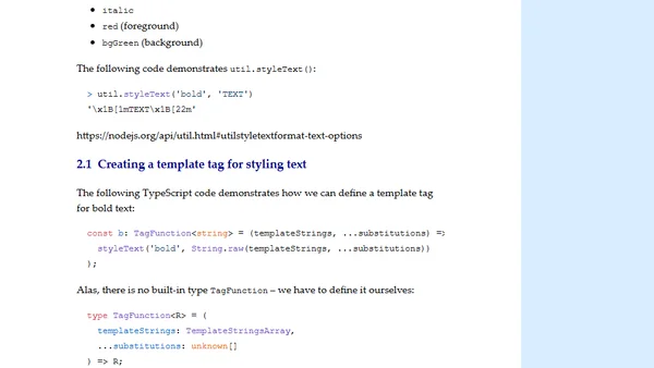 Styling console text in Node.js