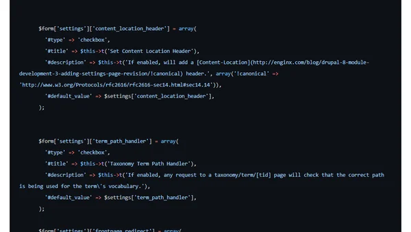 Drupal 8 module development #3 – adding a settings page – revision