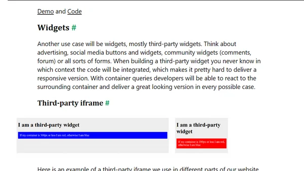 Use cases for container queries
