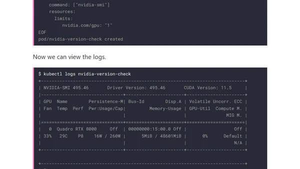 How to check your NVIDIA driver and CUDA version in Kubernetes