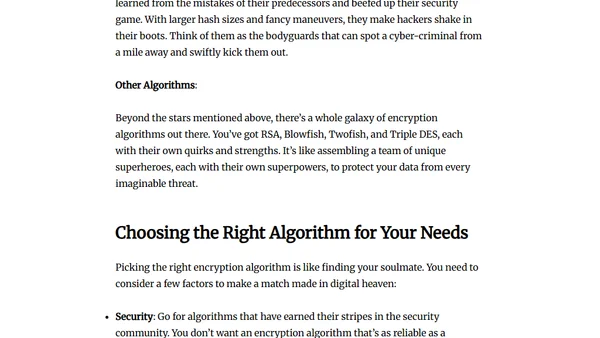 Overview of File Encryption Algorithms for Everyone