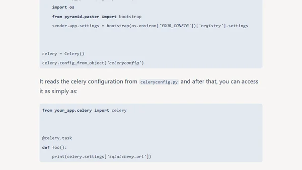Using Celery with Pyramid