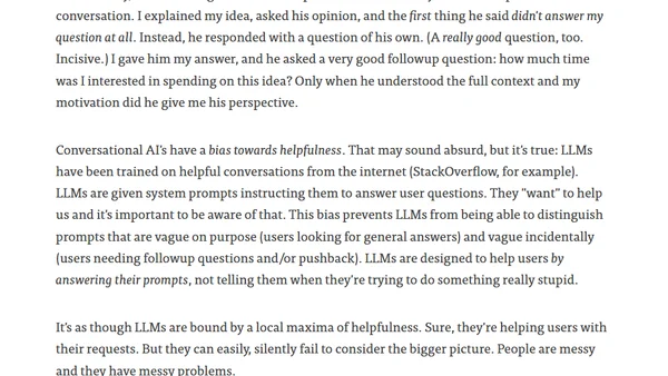 Bias Towards Helpfulness